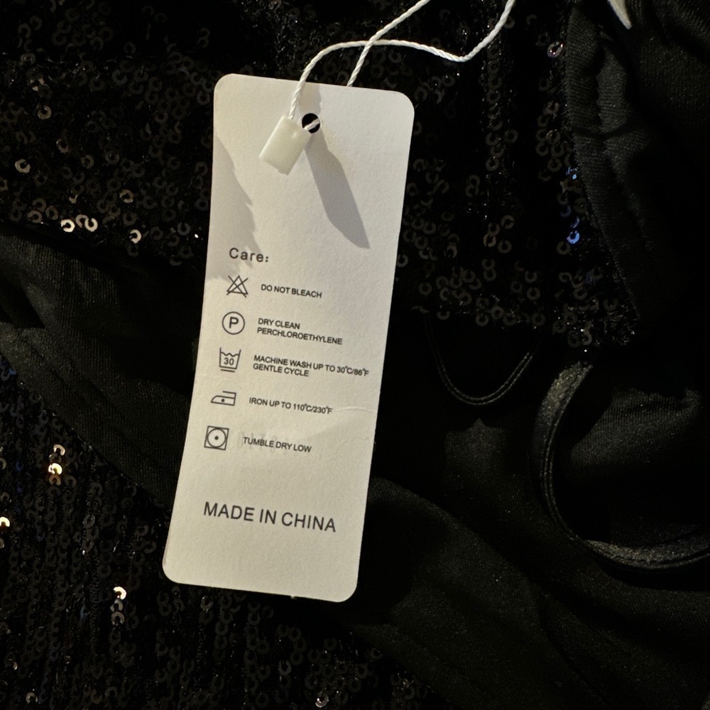 Black Sequin elegant cocktail midi dress Halter Neck - size S - Picture 5 of 5
